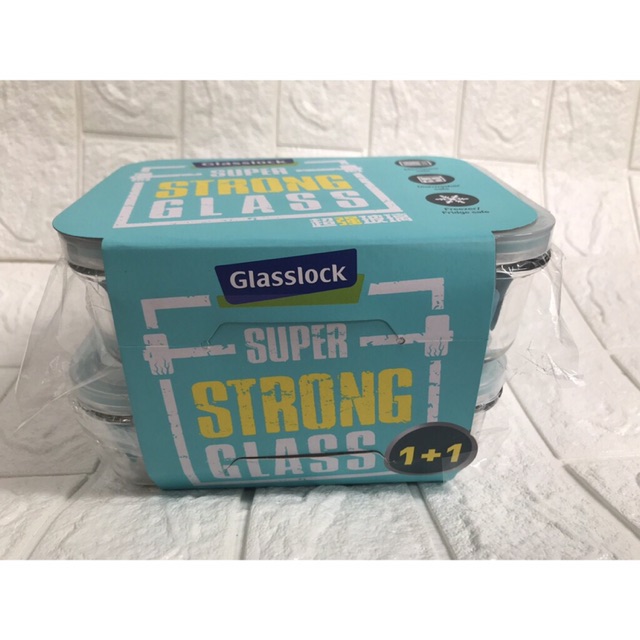 Bộ 2 hộp thủy tinh cường lực GLASSLOCK 990ml GL2165 - Made in korea