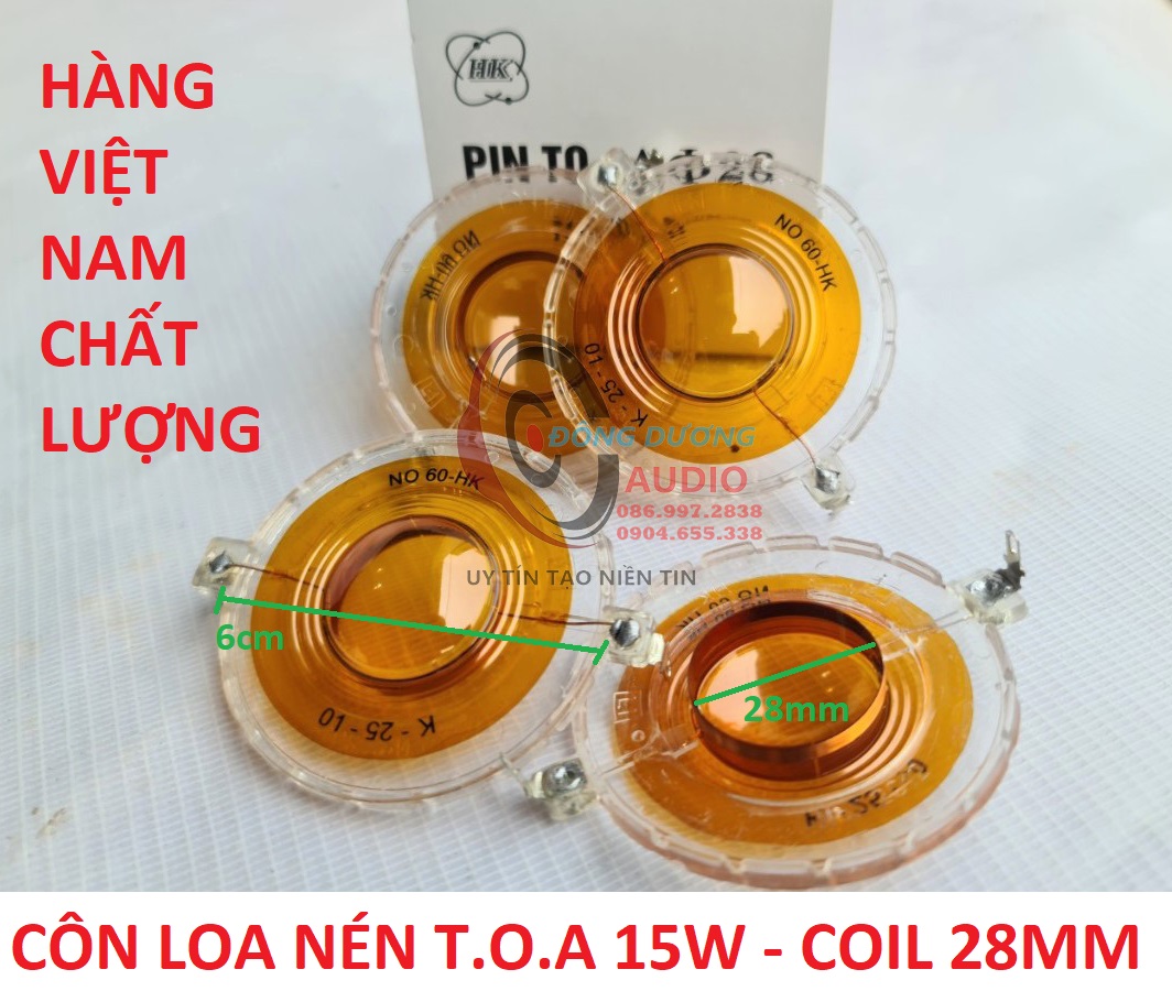 Coil loa nén toa 15w - vòng coil 28mm - giá hai cái