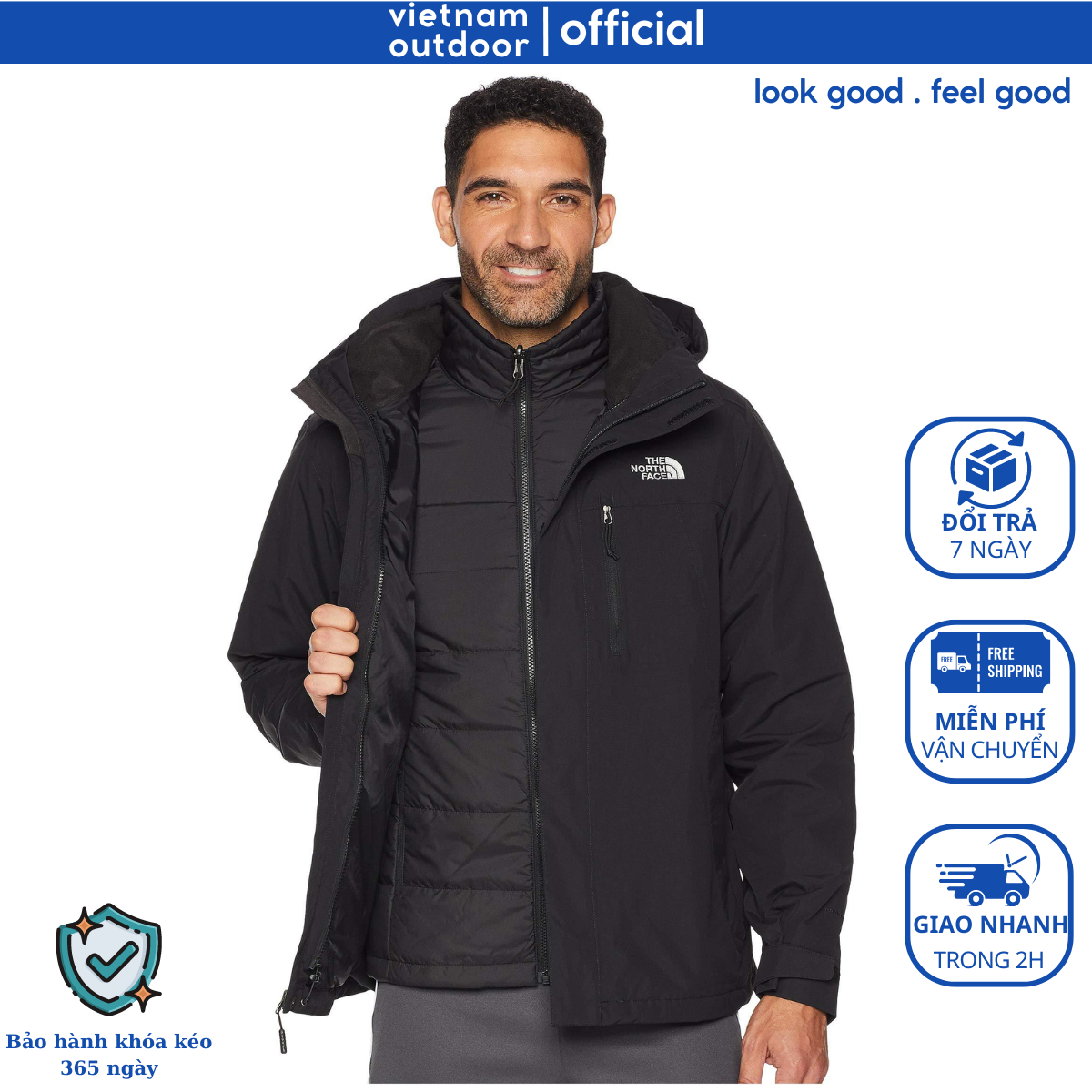 Áo Khoác Lông Vũ Nam THE NORTH FACE MEN'S II TRICLIMATE 3 IN 1 GORE TEX JACKET Giữ Ấm Tốt Kháng Nước