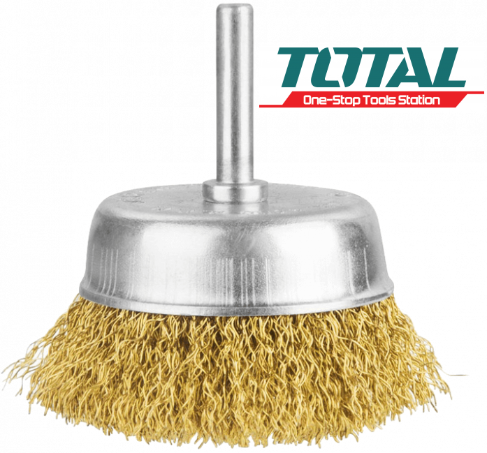 Chén cước chổi cước có cán 75mm wire cup brush total tac33031