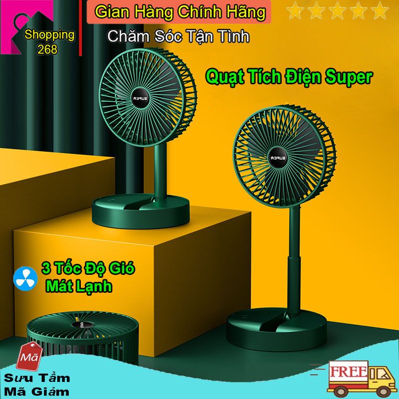 Quạt tích điện cao cấp super - quạt tích điện mini gấp gọn, quạt tích điện pin trâu sử dụng 6-8H, công suất 9W, quạt mini để bàn sạc tích điện, quạt sạc điện mini đa năng, quạt tích điện gấp gọn, quạt để bàn văn phòng.