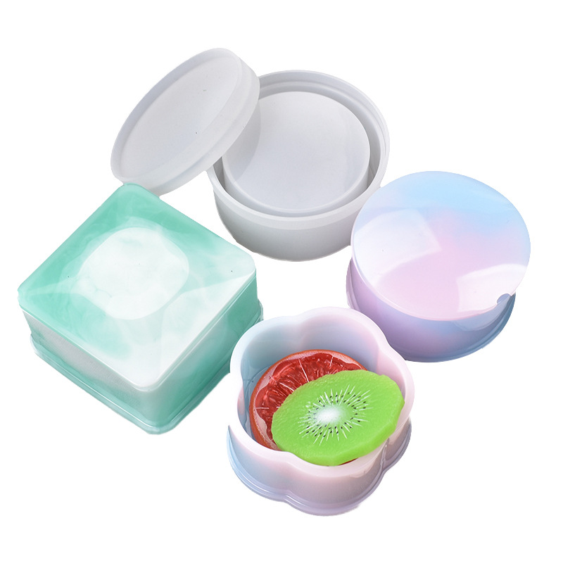 Silicone khuôn gạt tàn nhựa khuôn hình trái tim vuông lưu trữ Hộp khuôn DIY Nhựa UV pha lê Epoxy nhựa thủ công mỹ nghệ hộp đồ trang sức