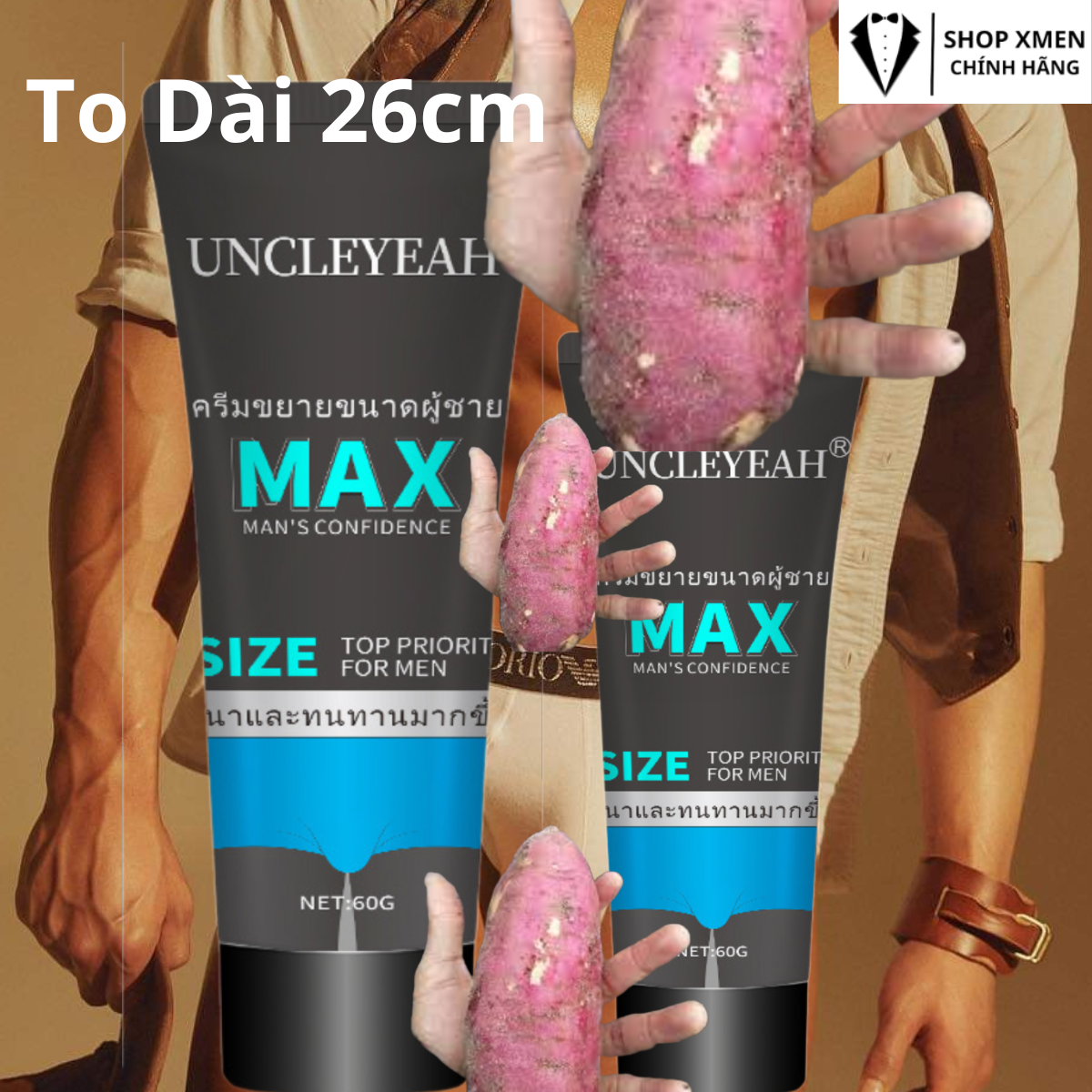 Kem tăng kich thươc cau nhỏ, Làm tăng to dài hơn trước nhanh chóng đạt 24cm.( TRE TÊN SP )