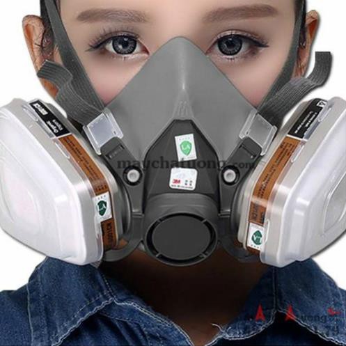 Bộ mặt nạ phòng độc 3m 6200/6100 phun thuốc sâu, phòng độc khói đám cháy chung cư, chống bụi mịn pm2.5 - tặng kính