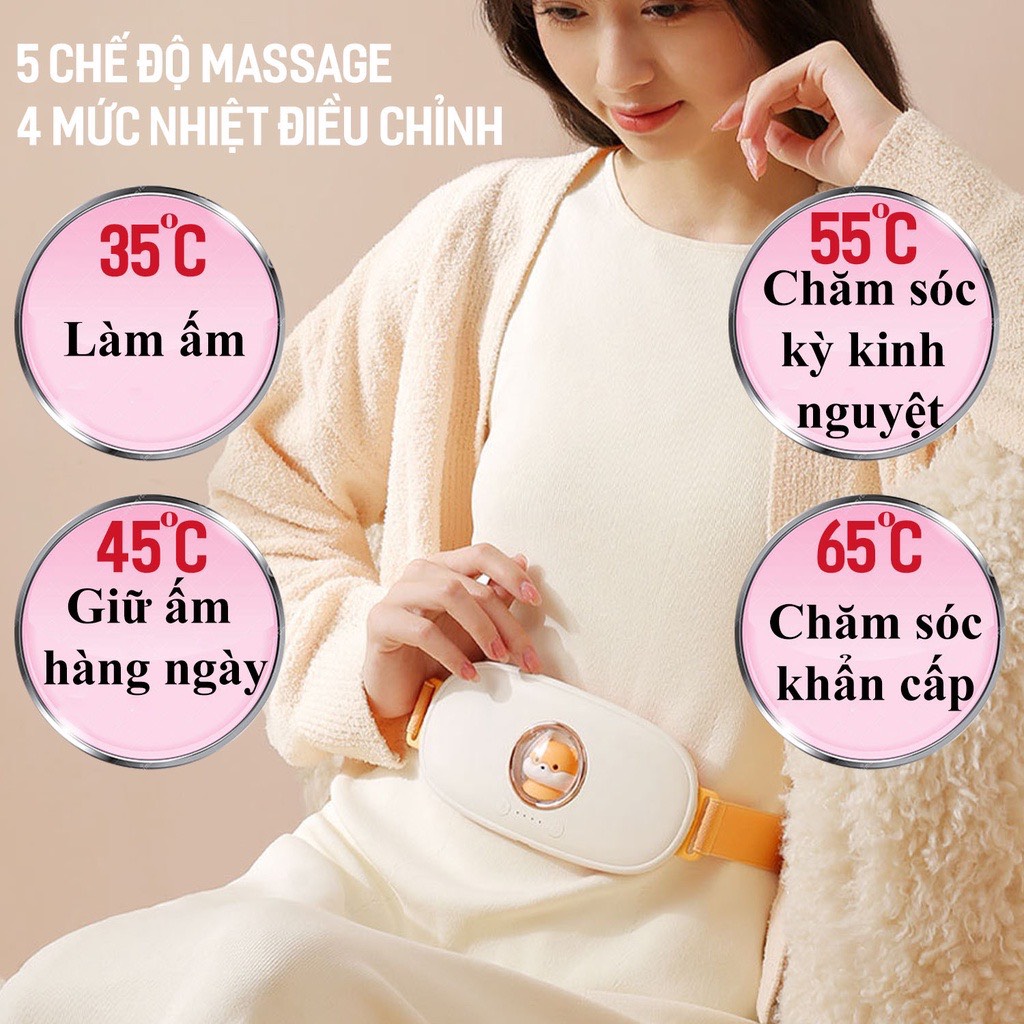 Đai massage làm ấm giảm đau bụng kinh cho phụ nữ đến kỳ.chườm ấm giảm đau bụng kinh ,máy massage làm ấm giảm đau bụng