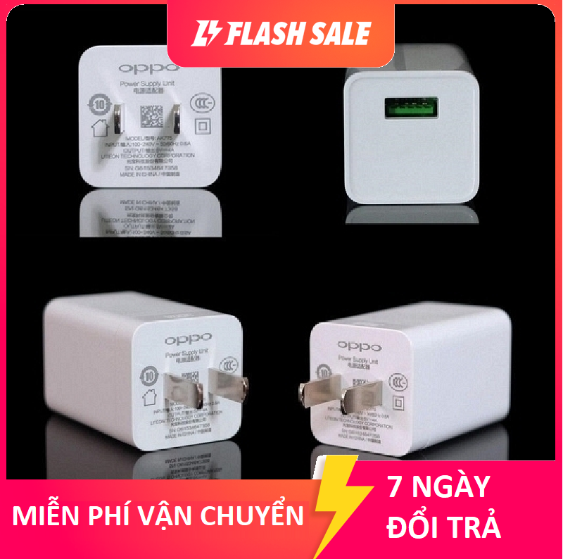 Củ sạc nhanh VOOC Oppo 5V/4A cho F9, F1 Plus, Reno, F11 Pro, F11, F3 Plus chuân sạc nhanh Trắng