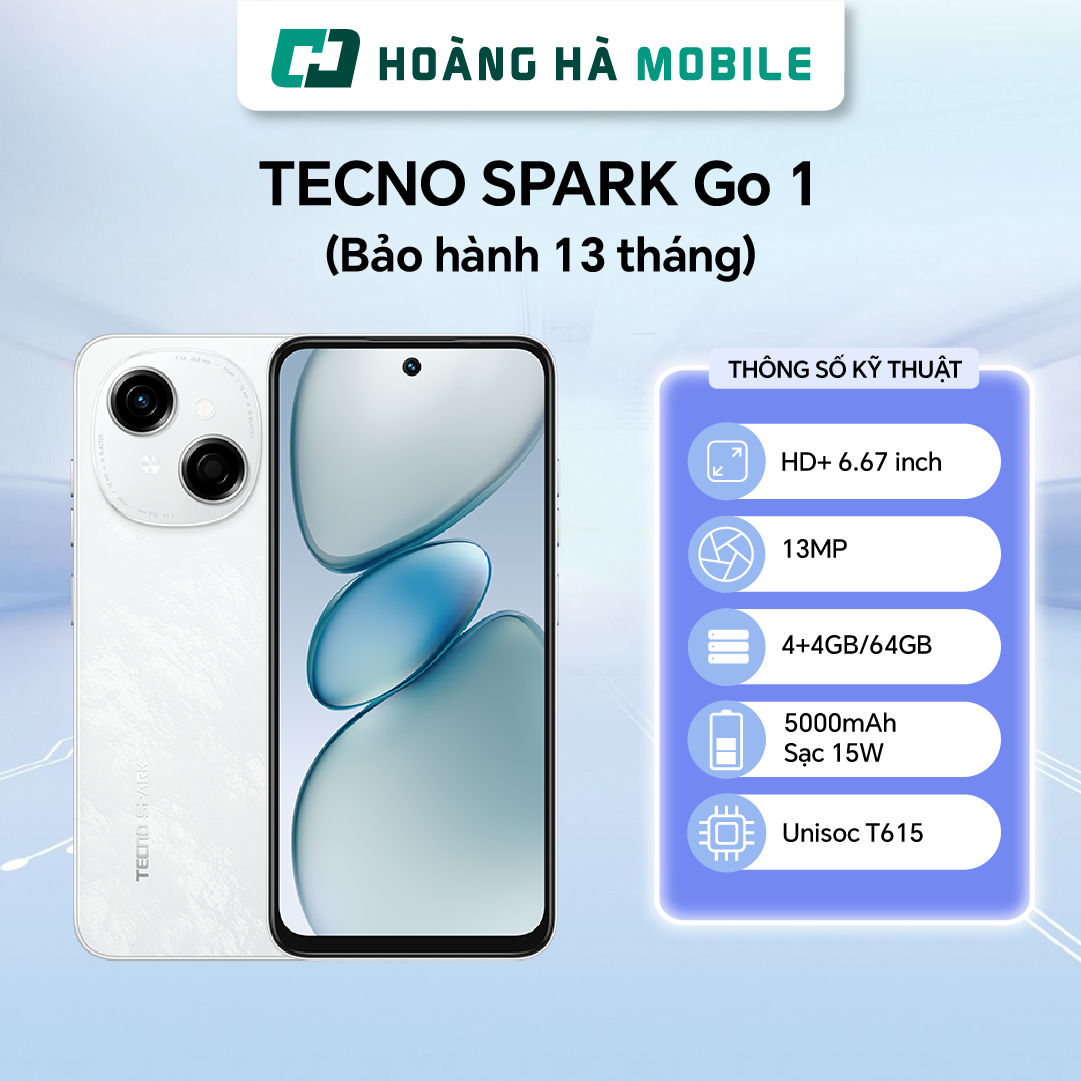 Điện thoại di động TECNO SPARK Go 1 (4+4GB/64GB) - Chính hãng (Nguyên Seal Chưa Active)