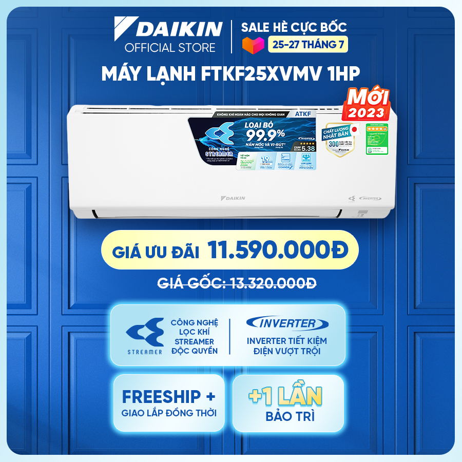 Máy lạnh Daikin Inverter FTKF25XVMV 1HP- Công nghệ Streamer