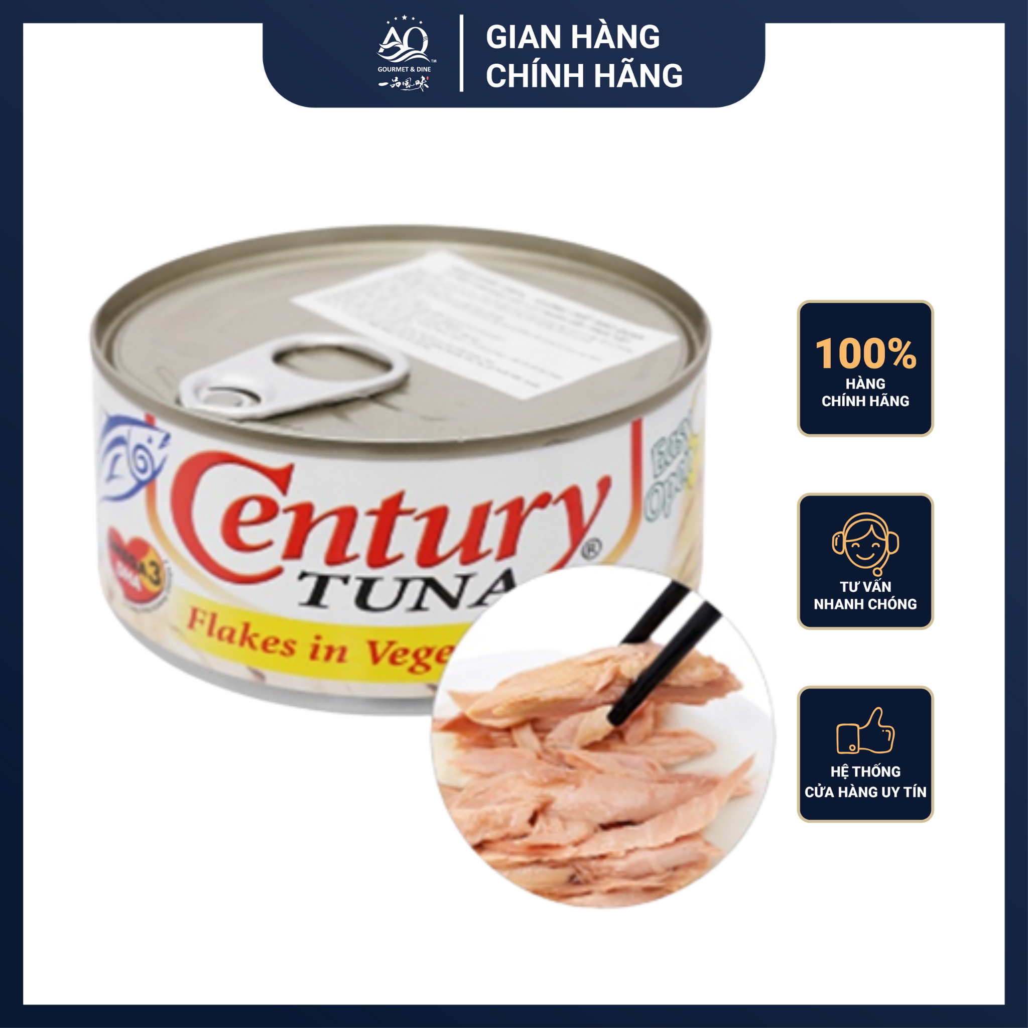 Cá ngừ biển xắt lát ngâm dầu thực vật century 170g - century tuna flakes in vegetable oil 170g