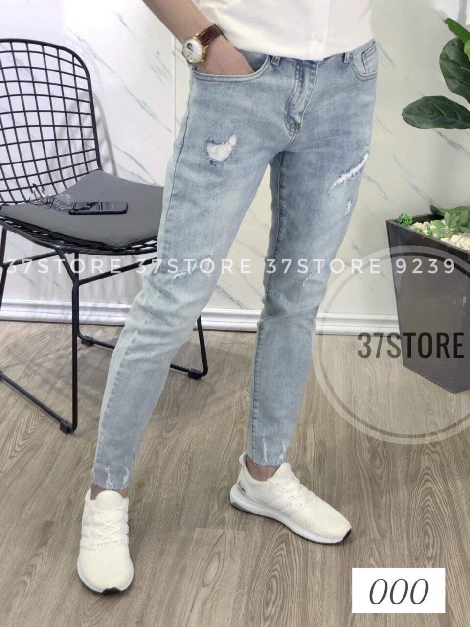 Quần jean nam cào xước nhẹ giá rẻ MS000
