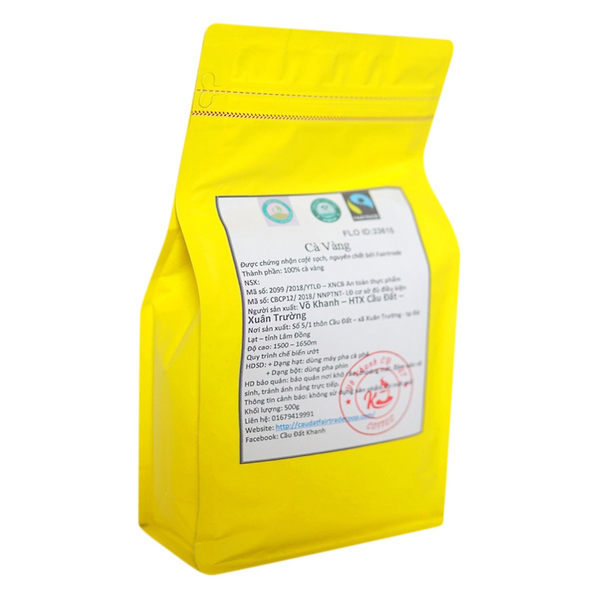 Cà phê xay cầu đất arabica yellow bourbon 100% k phiêu