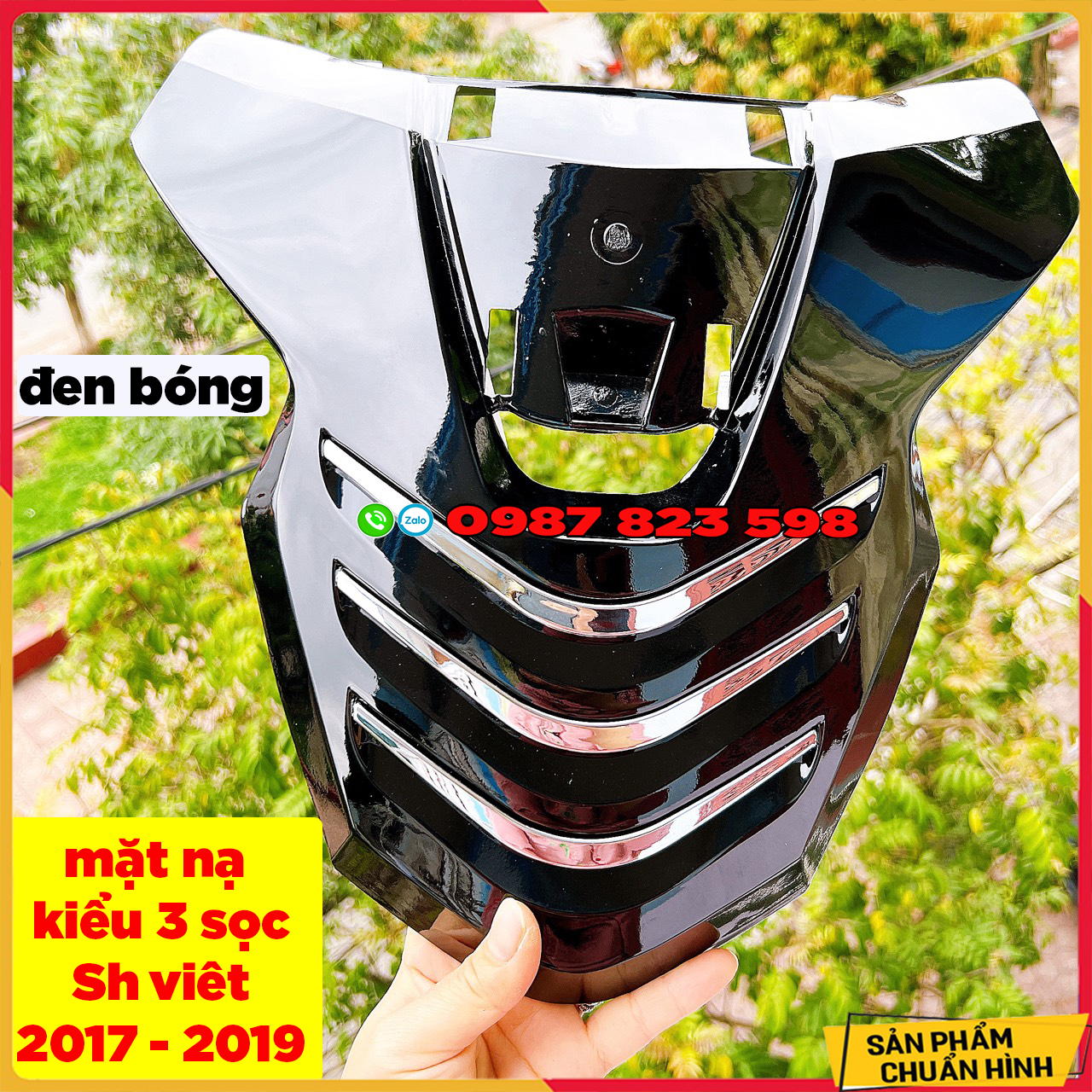 Mặt nạ sh 2017, sh 2018, sh 2019 kiểu 3 sọc motorart