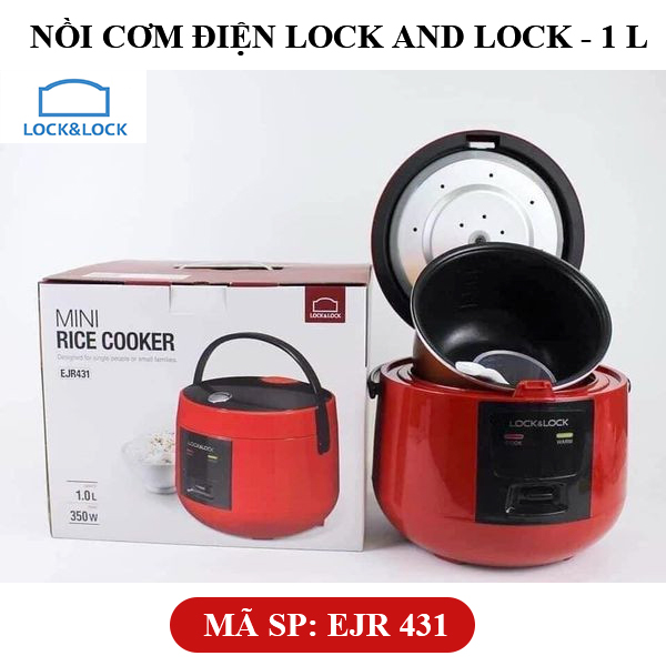 Nồi cơm điện đa năng Lock and Lock - Dung tích 1 lít - Nấu cơm cực ngon - Màu đỏ