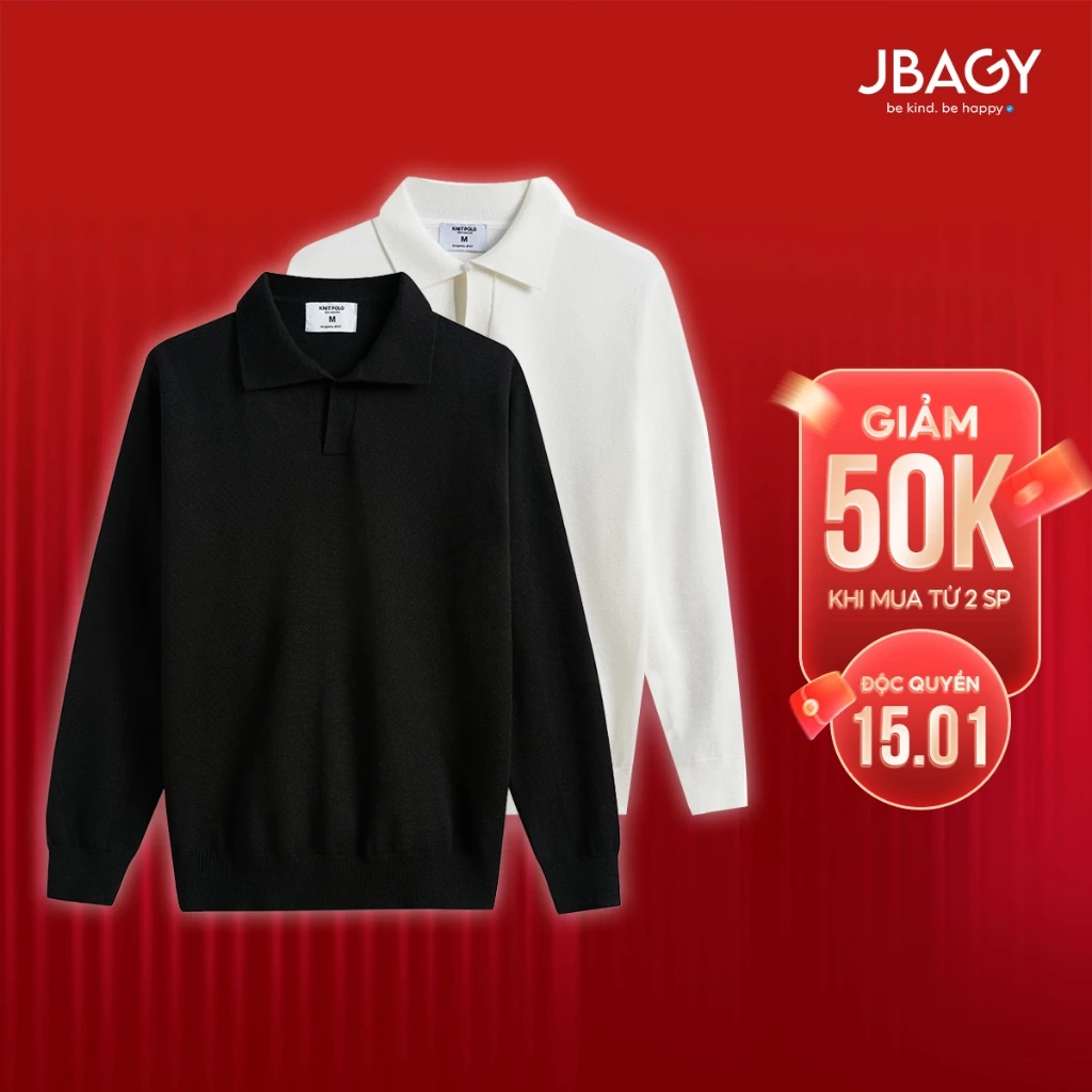  New Arrival | Áo polo dệt len KNIT POLO vải len lông thỏ cao cấp JBAGY - JL2402 