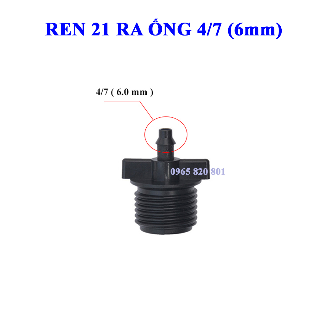Đầu nối ống 6mm chân ren 21 tiện lợi