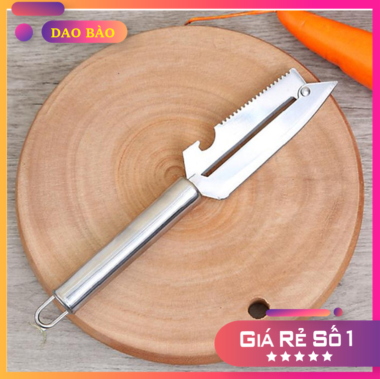 [HCM]Dao Bào 2 lưỡi inox Cao Cấp- dụng cụ chuyên gọt rau củ không gỉ an toàn. Dao bào siêu bén có móc treo kiêm dụng cụ mở hộp