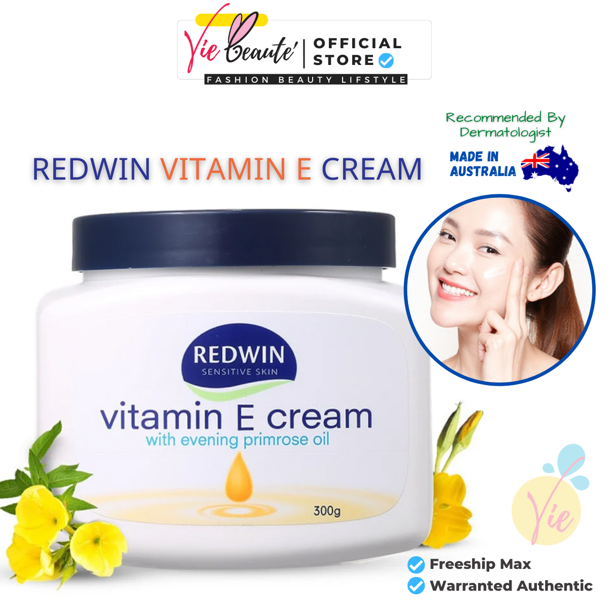 Kem dưỡng ẩm redwin vitamin e cream - kem dưỡng da redwin mềm mại, ẩm mịn