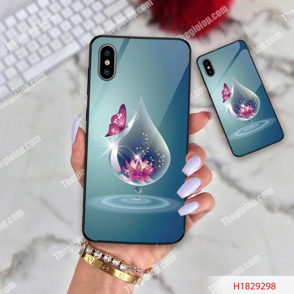 ỐP IPHONE, SAMSUNG TRÁNG GƯƠNG HÌNH HOA SEN HỒNG TRONG GIỌT NƯỚC
