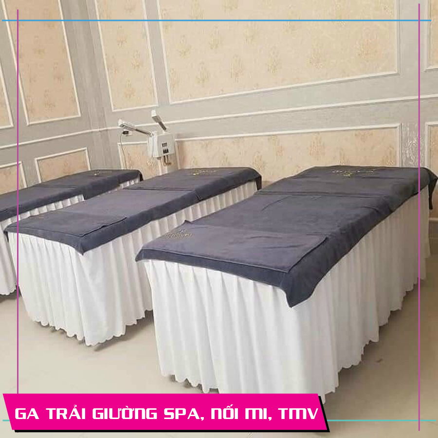 Ga giường Spa, drap giường gội, nối mi, vải thun ĐẸP nhiều màu, có khoét lỗ theo yêu cầu