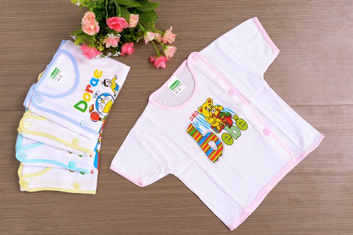 [HCM]Set 5 Áo Ngắn Tay Thêu Hình Thú Bossini 100% Cotton
