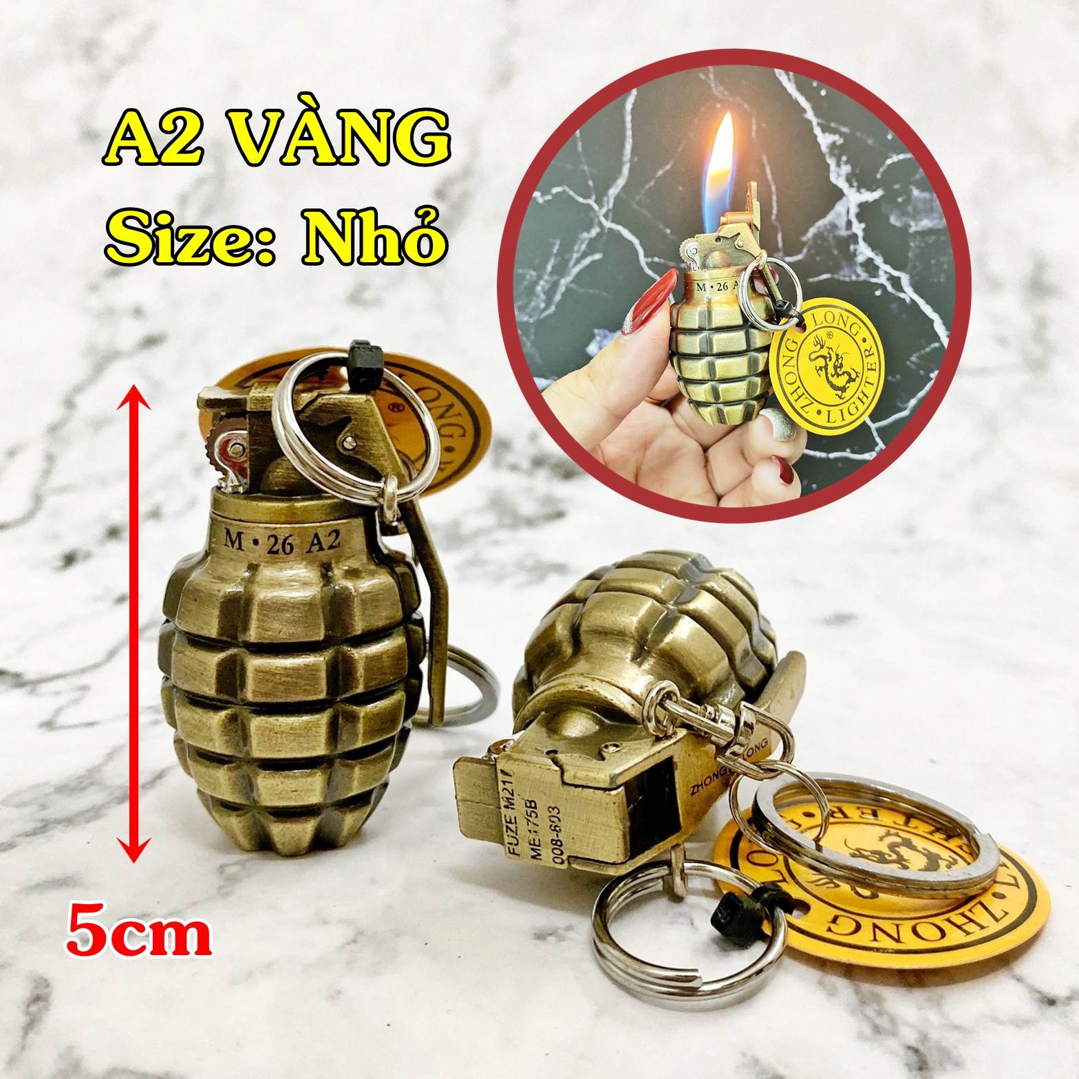 Hột quẹt kiêm móc khóa hình trái bóng nhỏ