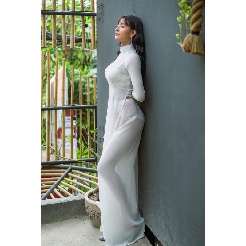 Áo dài mỏng - Áo dài chiffon 1 lớp chụp ảnh nghệ thuật