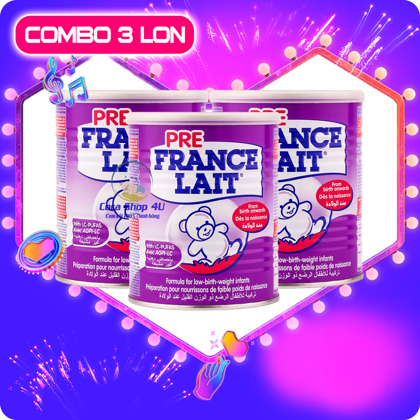 [Combo] Sữa Pre France Lait 400g - Dinh Dưỡng Cho Trẻ Sinh Non Nhẹ Cân 400g