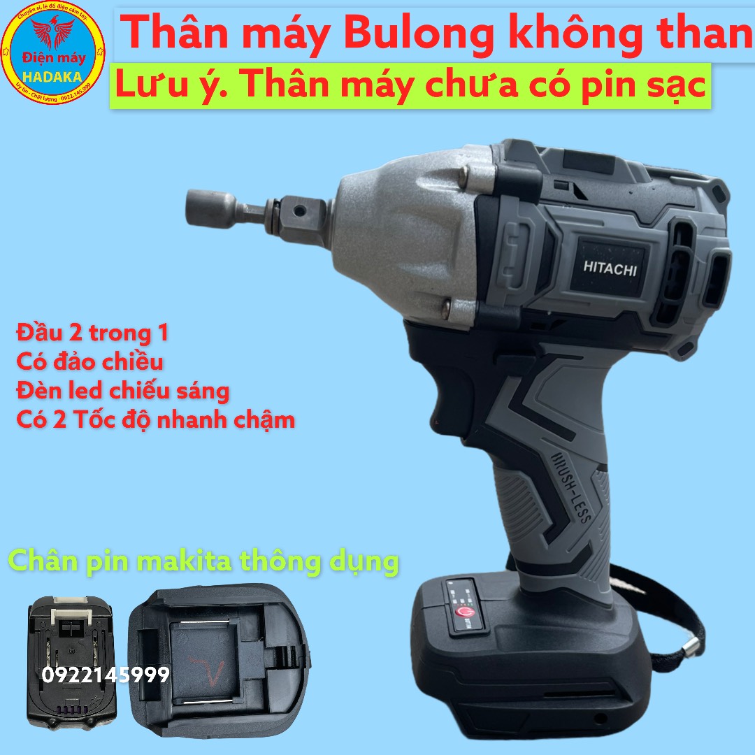 Thân máy xiết bulong 2 trong 1 hitachi