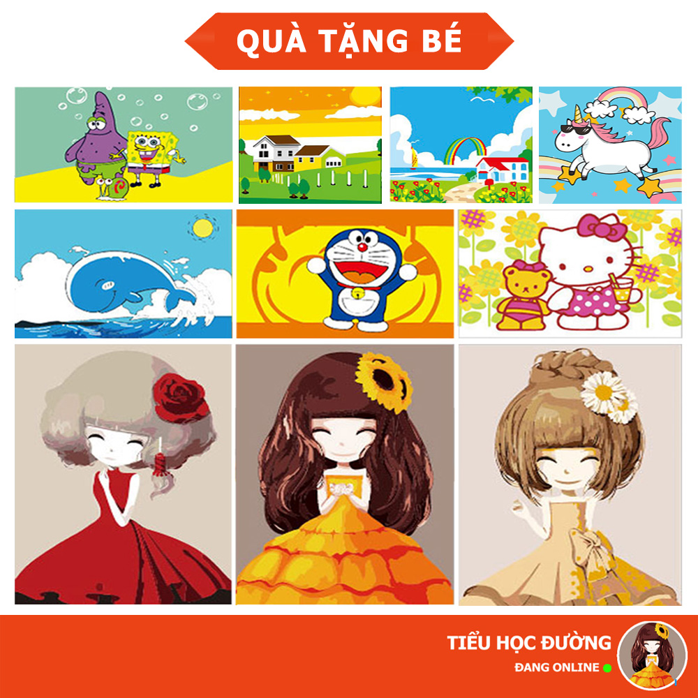 Tranh Số Hoá Tô Màu Theo Số Nhiều Chủ Đề 20x30 Làm Quà Tặng Trang Trí Treo Tường Cho Bé Cực Đẹp