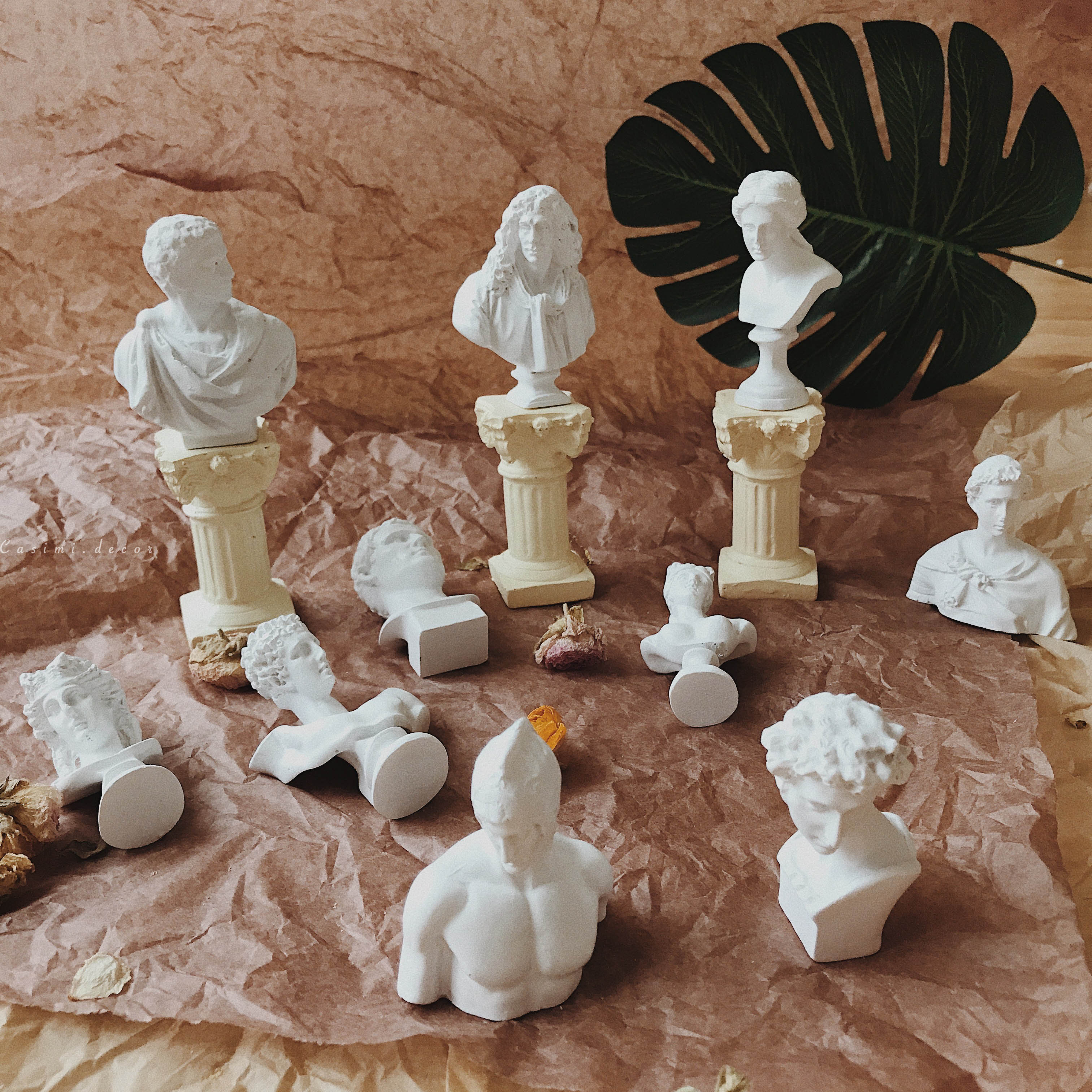 [FOLLOW NHẬN MÃ] Set 10 tượng thần thoại Hy Lạp mini David trang trí bàn học bàn làm việc VINTAGE Casimi Decor