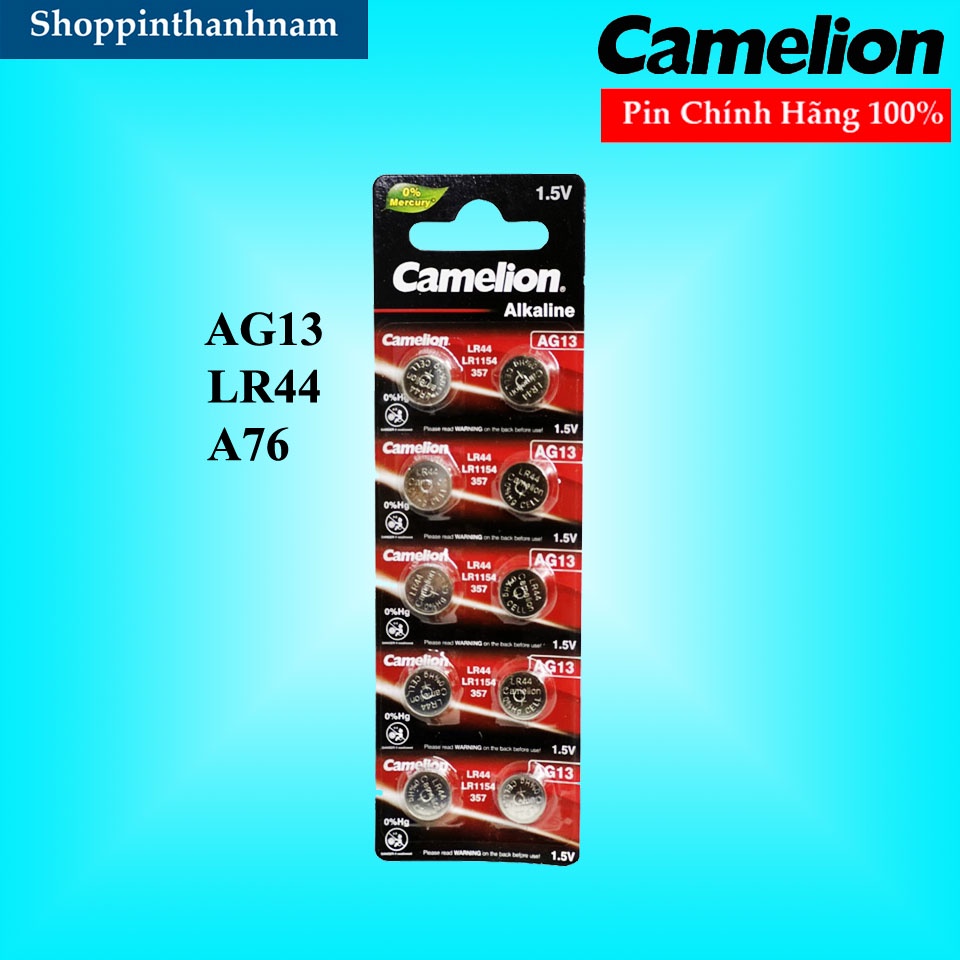 Pin AG13 Camelion LR44 Vỉ 10 Viên Thay Máy Tính Casio