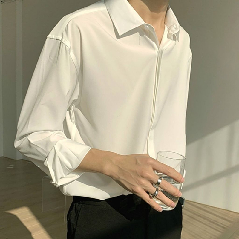 Áo sơ mi nam form rộng, Áo sơ mi nữ form rộng, áo sơ mi bigsize dài tay, màu đen và trắng, vải cotton lụa thấm hút mồ hôi