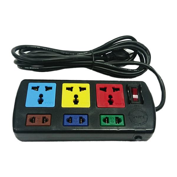 [SALE HOT] Ổ cắm điện LIOA 6 ổ đa năng kết hợp có nắp che 3D3S32 (Đen) 3 mét