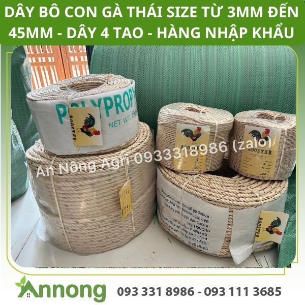 Dây bô thái, dây thừng chịu lực con gà 4mm - 10mm