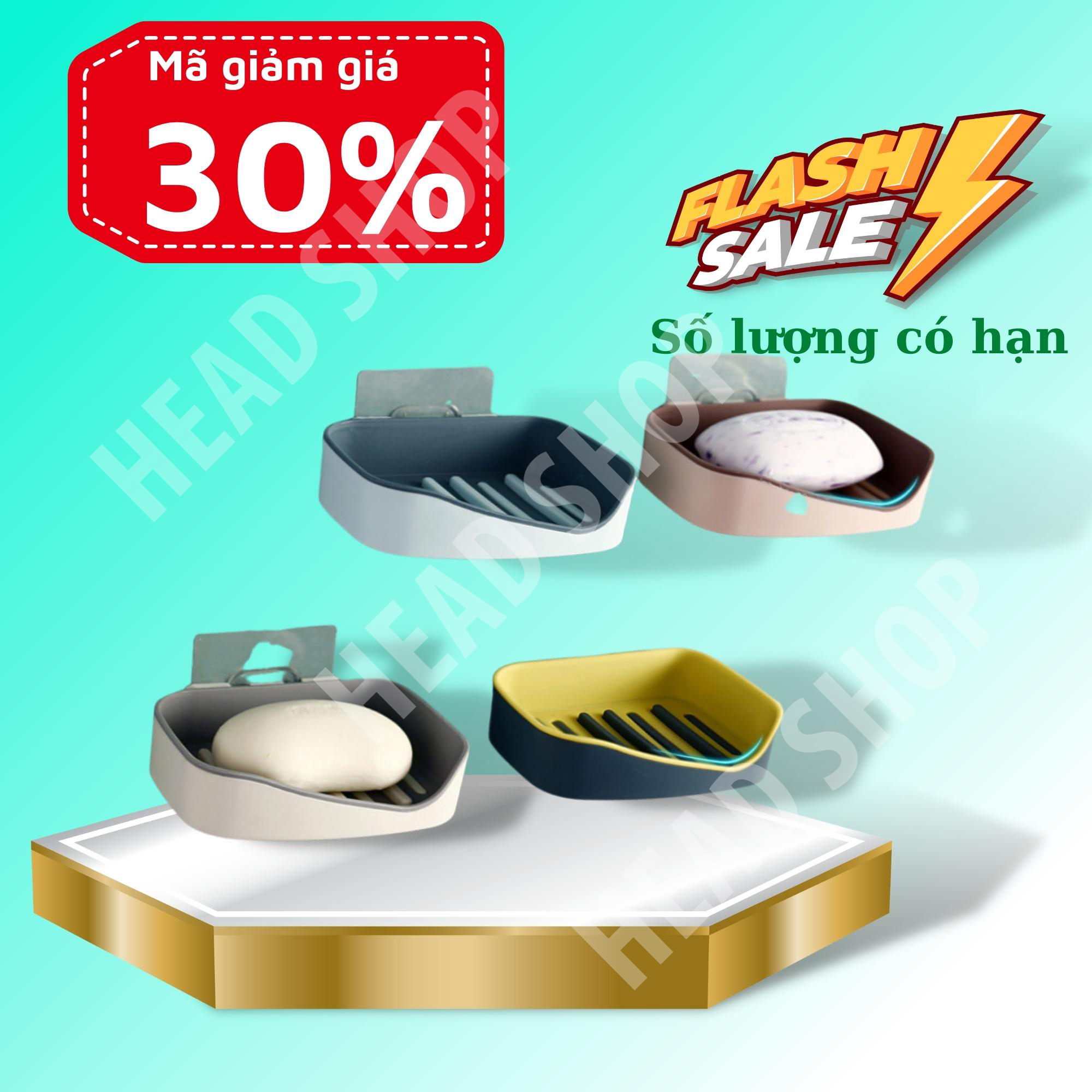Khay đựng để xà bông kxp01 dán tường 2 lớp kệ đựng xà bông cao cấp dán tường headshop