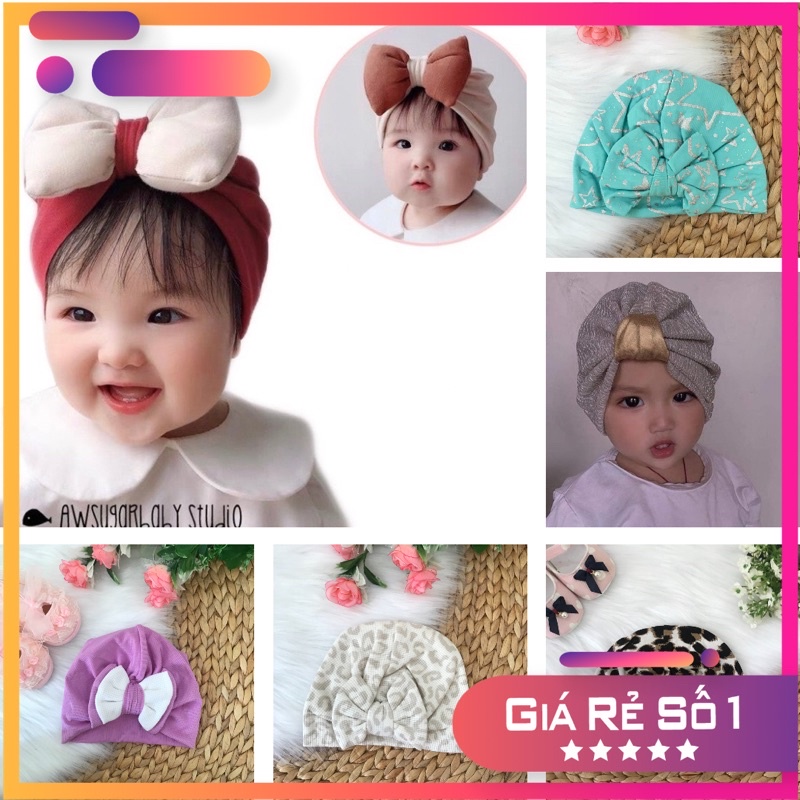 Tuban nón cho bé gái với chất liệu cotton