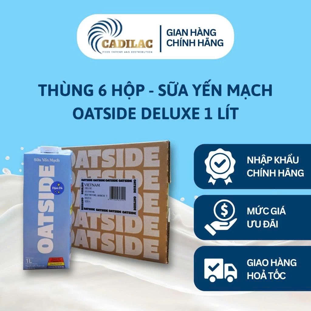 THÙNG 6 HỘP - Sữa yến mạch OATSIDE DELUXE 1 LÍT