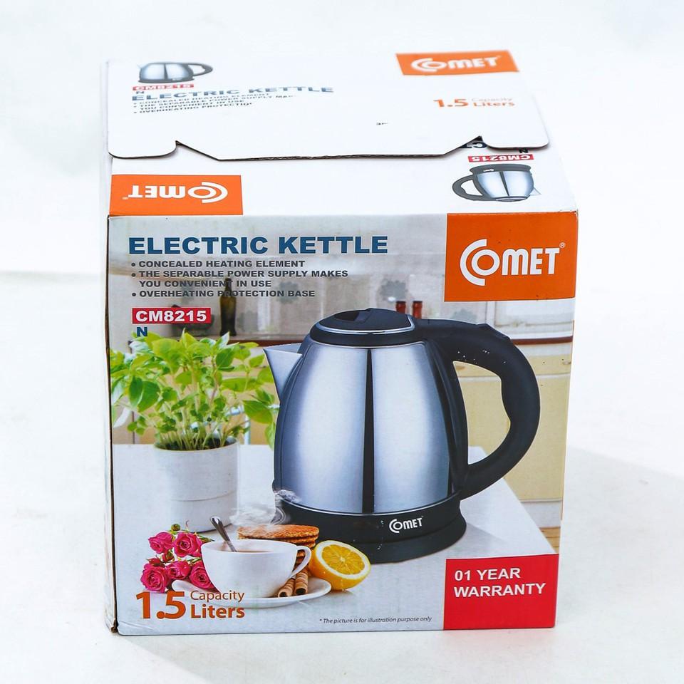 Bình ấm đun siêu tốc inox comet 1.5 lít cm8215