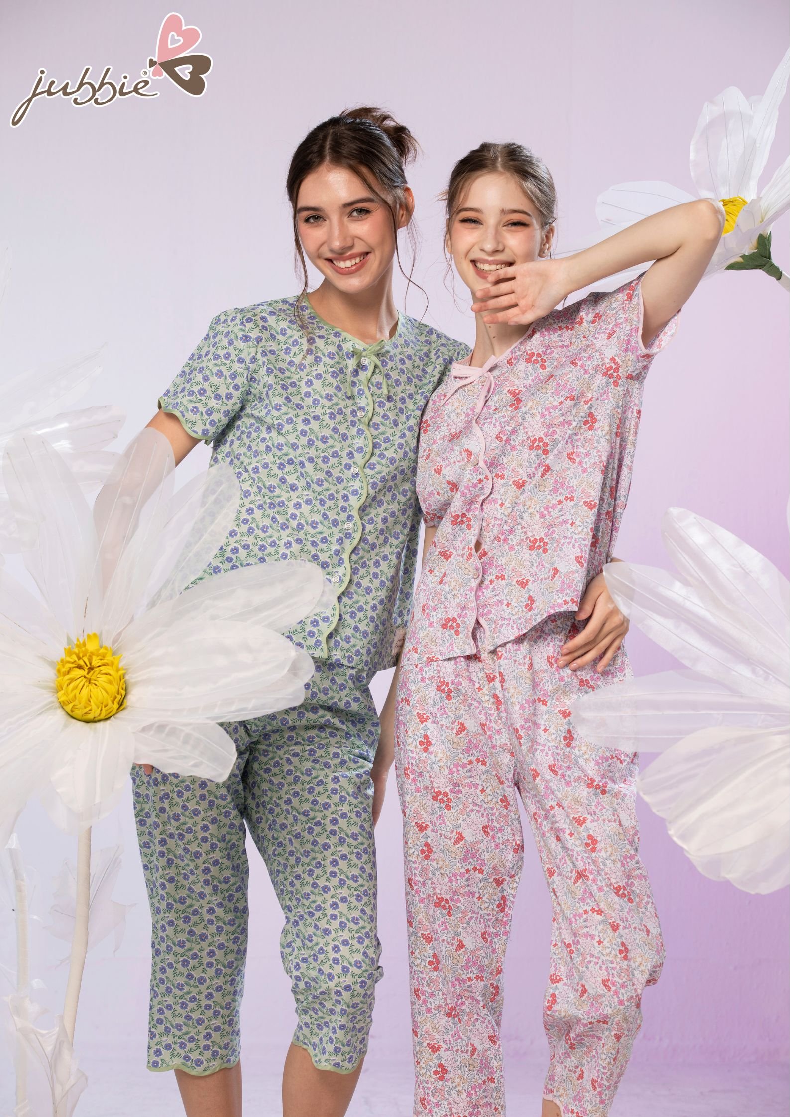 Bộ lửng cổ tròn viền nhân tay ngắn mặc nhà Jubbie 32479_