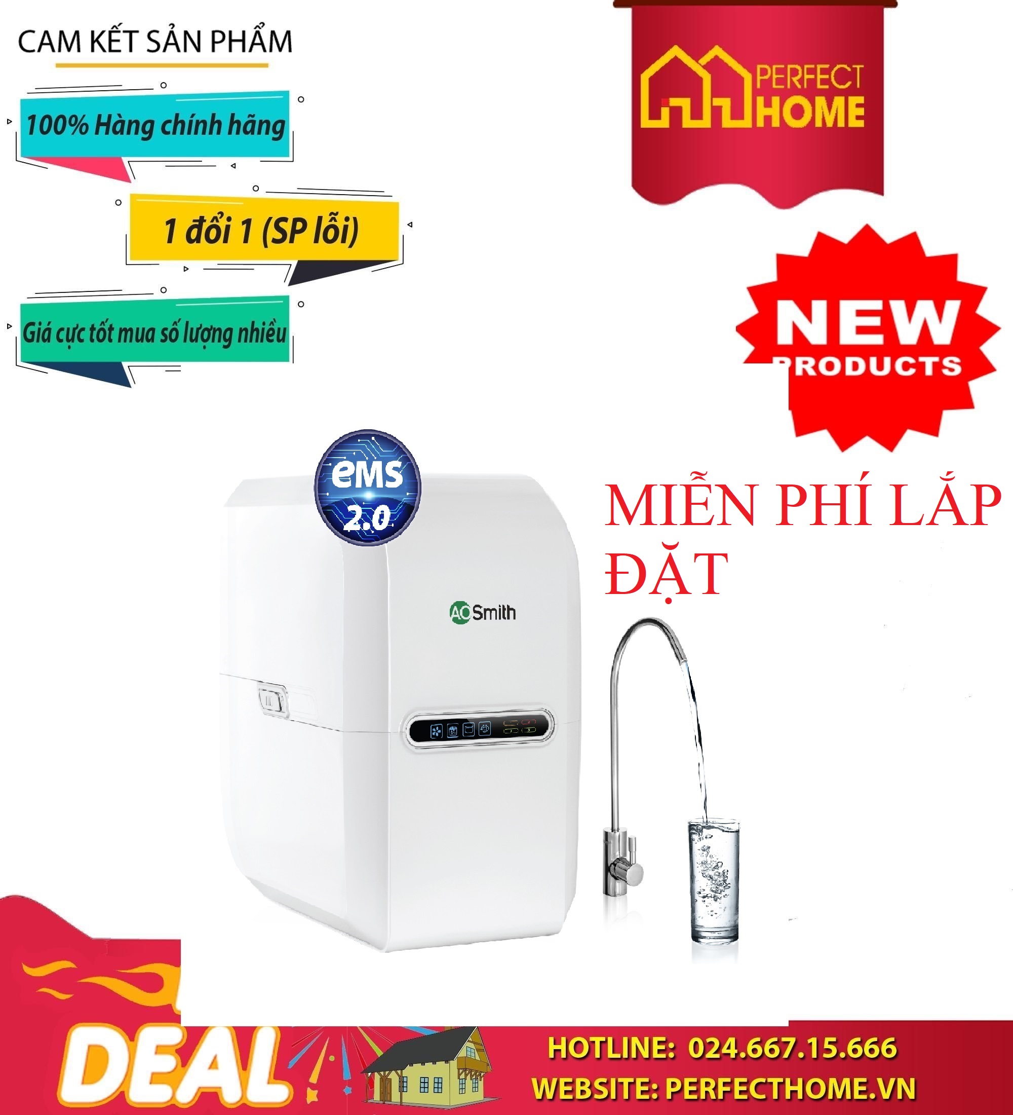 Máy lọc nước A.O.Smith G1 - MIỄN PHÍ LẮP ĐẶT. Thương hiệu Mỹ