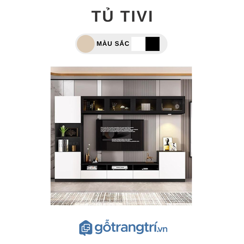 Tủ tivi đẹp tích hợp tủ treo tường hiện đại GHS-52103