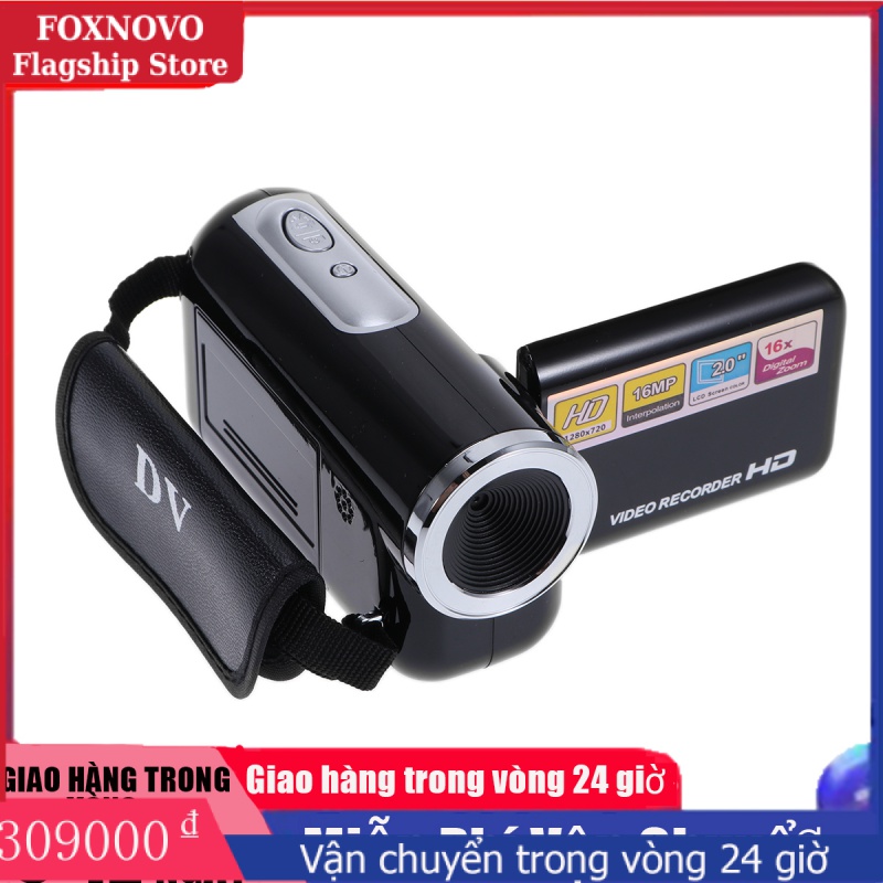 16MP 16X Máy quay hình kỹ thuật số cầm tay loại nhỏ (màu đen) 2.0 inch tích hợp đèn flash, có chức năng thu phóng ảnh 16 triệu Pixel【sắp có hàng】