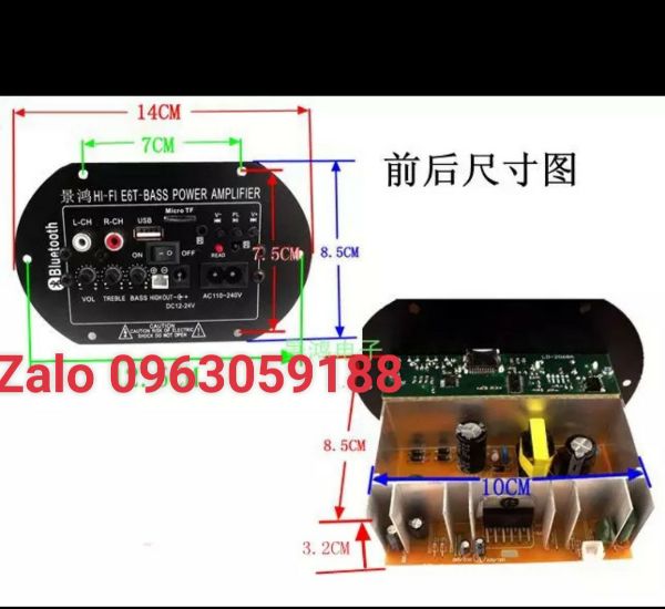 Bo mạch loa Crown Có bluetoooth. - Loa Kéo 6 tâc - 8 tấc - 10 tấc