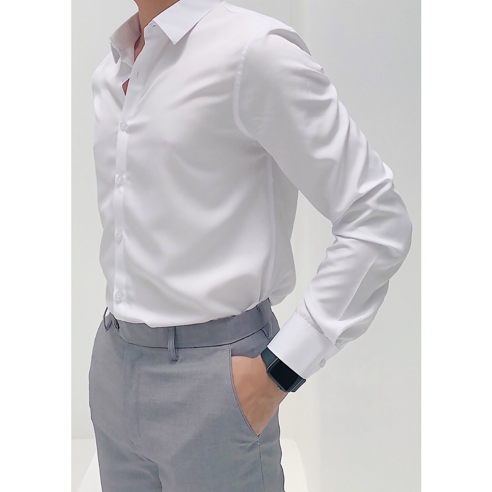 [Loại đẹp] Áo sơ mi nam dài tay body trơn mát, sản phẩm tốt với chất lượng và độ bền cao và được cam kết sản phẩm như hình