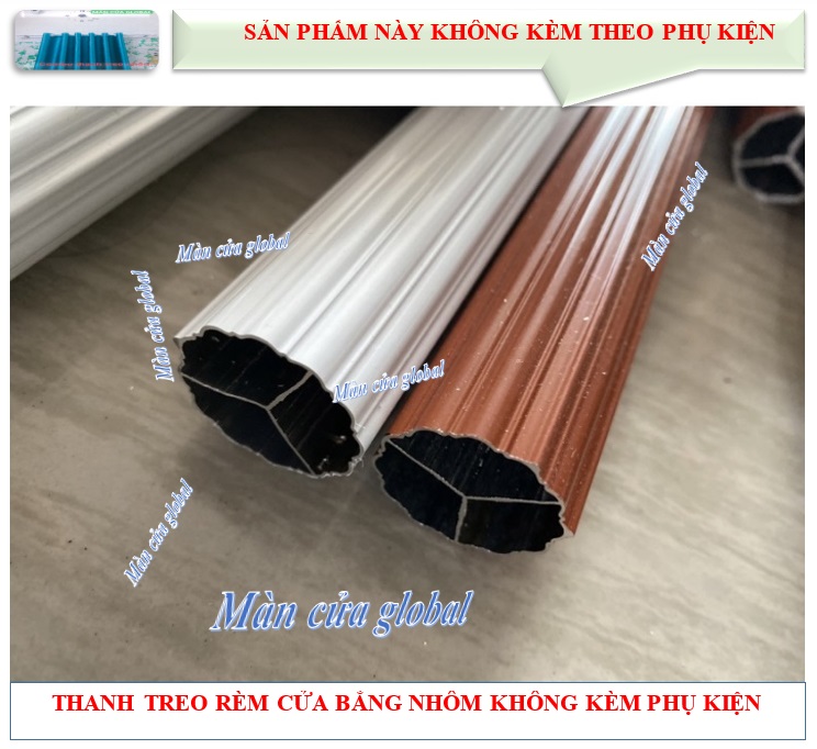 Thanh treo rèm màn cửa nhôm 0.5M đến 3.8M không kèm phụ kiện
