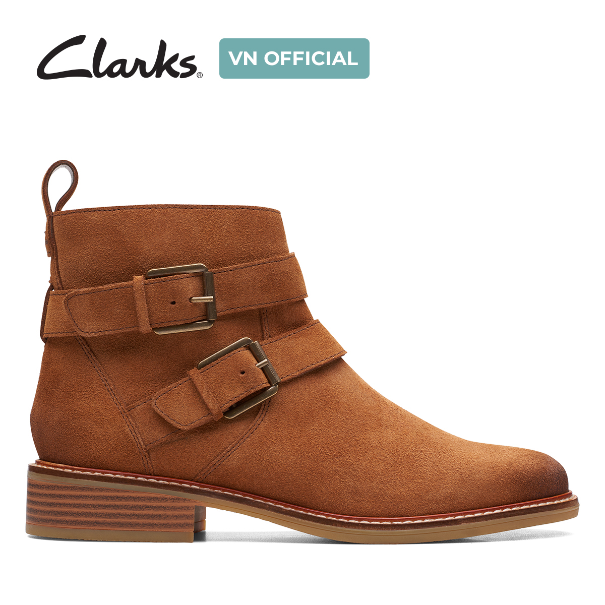  Giày Bốt Da Nữ Clarks - Cologne Buckle 
