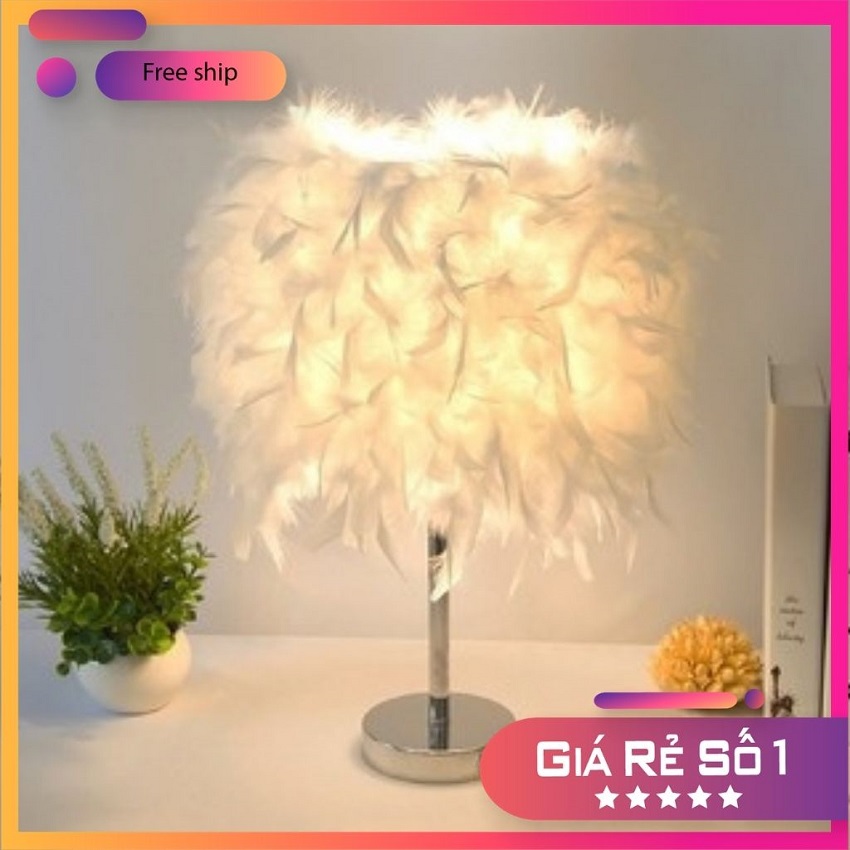 Đèn trang trí phòng ngủ , đèn trang trí phòng khách - Đèn lông vũ để bàn phấn phòng khách / phòng ngủ