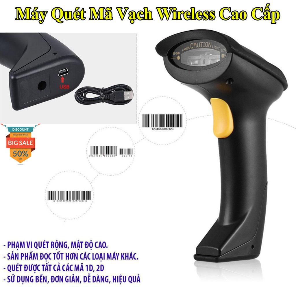 Máy đọc mã vạch,Máy bắn mã vạch không dây cao cấp,Máy quét mã vạch (đầu/máy đọc mã vạch),Máy Bắn Mã Vạch,Quét Mã Vạch,Máy Đọc Mã Vạch Wireless,hàng cao cấp nhập khẩu(Loại 1).(GIẢM SỐC-50%)
