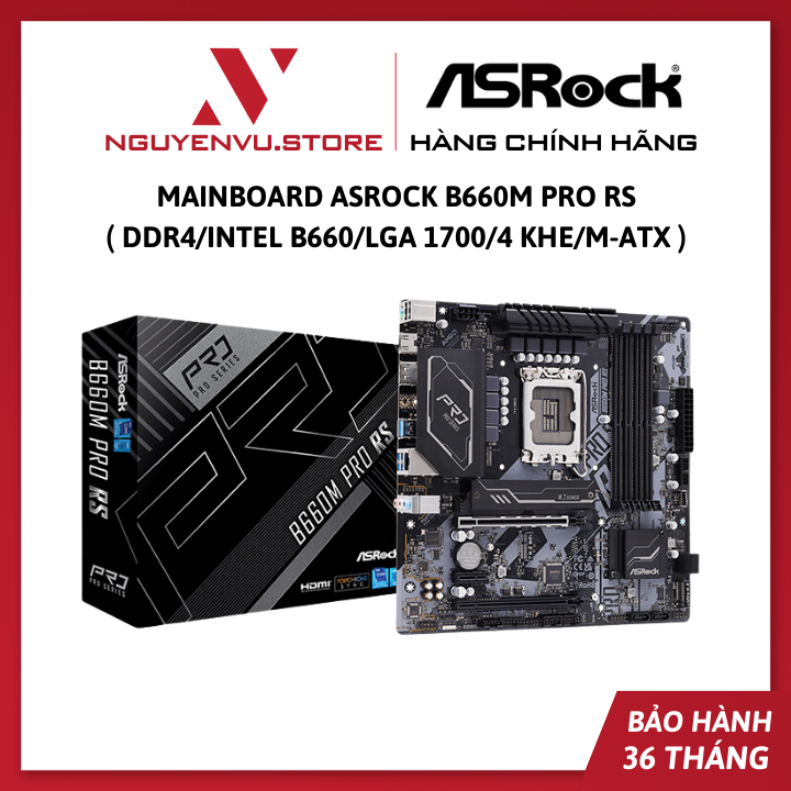 Mainboard ASRock b660m pro RS  Intel B660 LGA 1700 4 slot m-ATX DDR4