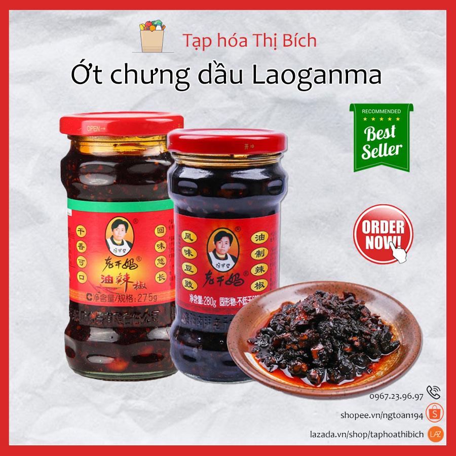 Ớt Chưng Dầu Laoganma Tàu Xì 280g, Truyền Thống 275g Chuẩn vị Cay Nội Địa TQ